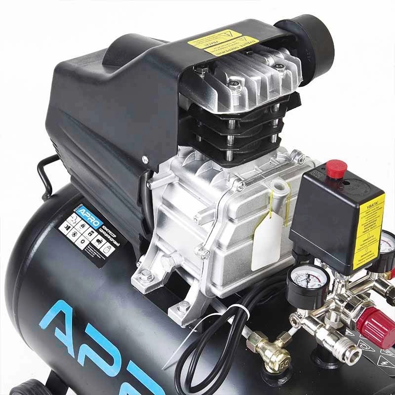 Компресор APRO OFD-50 50 л, 1.5кВт, 8 бар, 205л/хв, 2 крана, одноциліндровий + олія 0,2 л