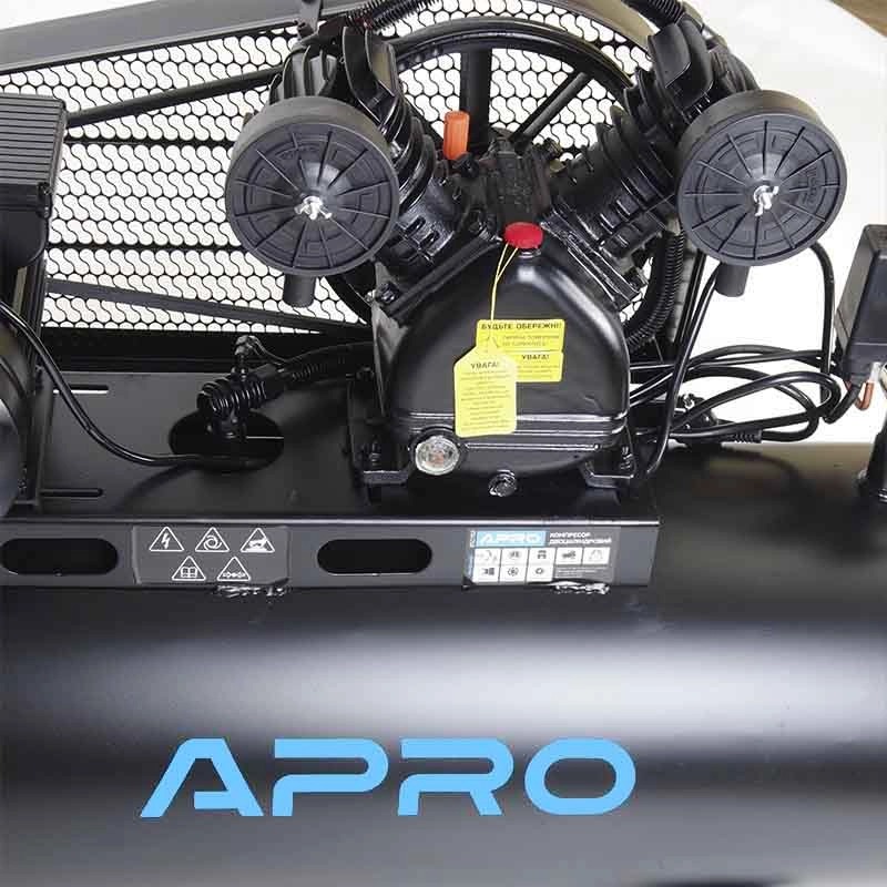 Компрессор APRO OFBD-100 100 л, 2.2кВт, 8 бар, 402л/мин, 2 крана, двухцилиндровый, ременной + масло 0,5 л