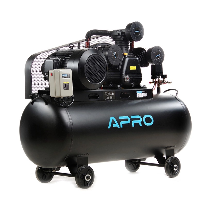 Компрессор APRO OFBD-200X 200 л, 7.5кВт, 8 бар, 1050л/мин, 2 крана, трёхцилиндровый, ременной + масло 1л