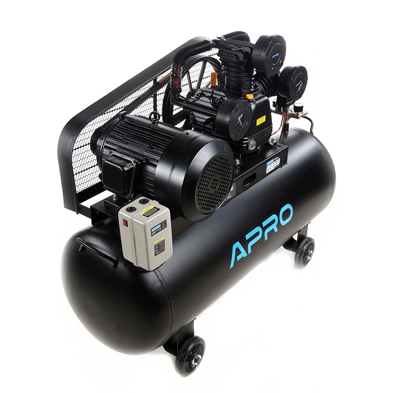 Компрессор APRO OFBD-200X 200 л, 7.5кВт, 8 бар, 1050л/мин, 2 крана, трёхцилиндровый, ременной + масло 1л