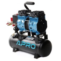 Компресор APRO OFE-9 9 л, 0.6 кВт, 8 бар, 152 л/хв, кран + штуцер, двоциліндровий