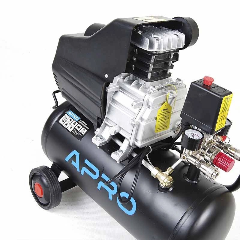 Компрессор APRO 24 л, 1.5кВт, 8 бар, 205л/мин, 2 крана, одноцилиндровый