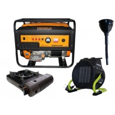 Бензиновий генератор EF Power TBS6500S 5,5 кВт + газова плита та тепловентилятор