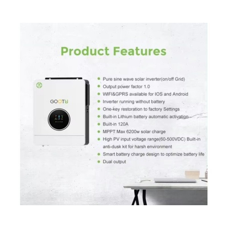 Гибридный солнечный инвертор GOOTU 6200W 48В 6.2 кВт